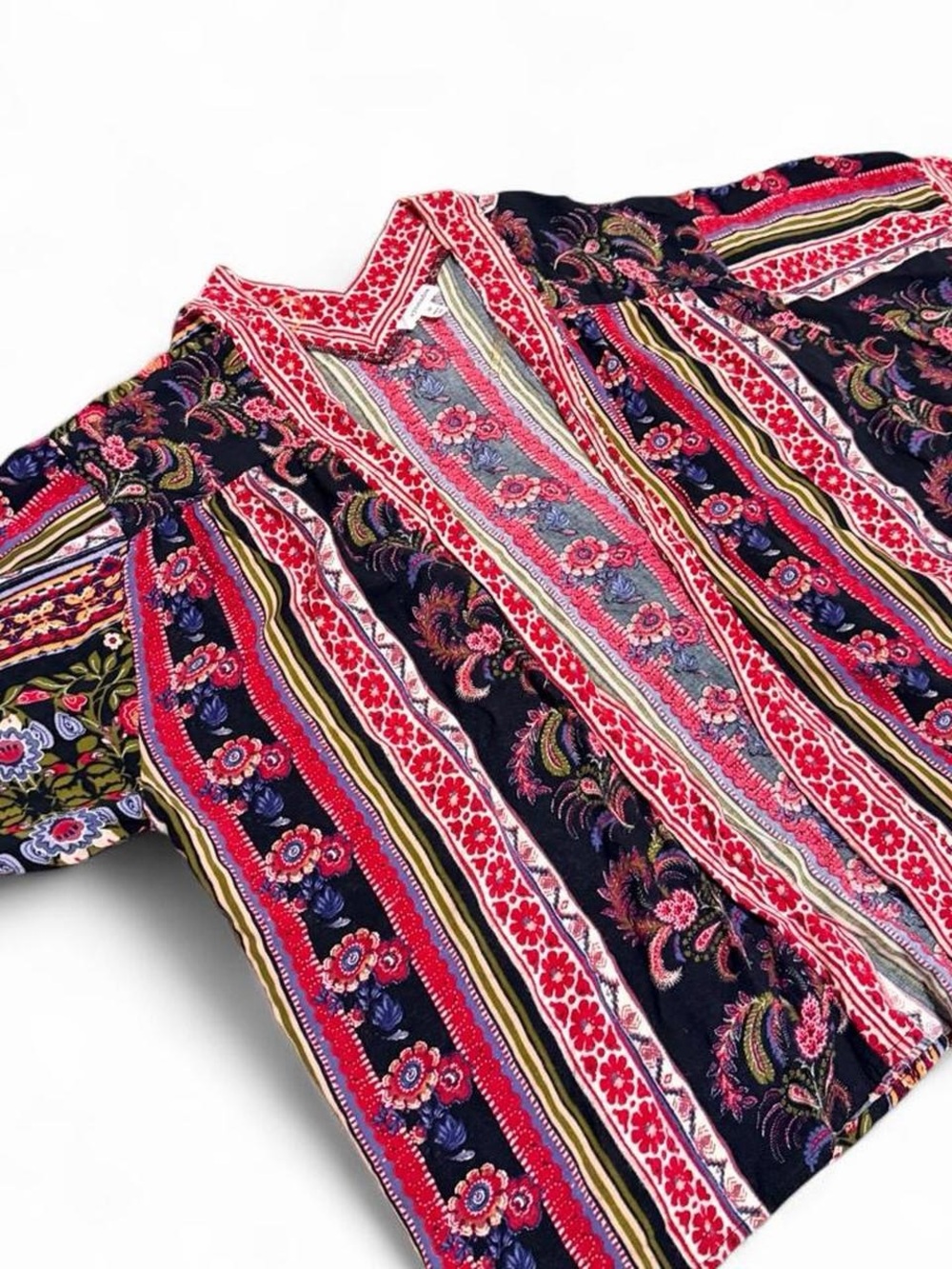 Eyeshadow Navy Multicolor Embroidered Boho Blouse
